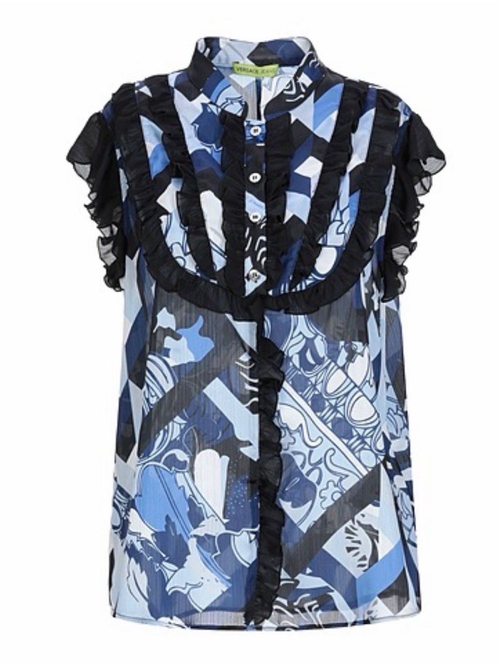 Versace Jeans Blue Patterned Blouse